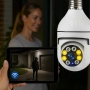WiFi Панорамна IP Камера LYLÚ 360° във форма на крушка с нощно виждане и автоматично проследяване, снимка 7