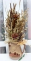 Сухи треви и натурални материали във ваза, снимка 2