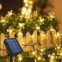 Соларни градински гирлянди-цветчета, 8 режима, 7 метра, 50 LED, топло бяло, снимка 2