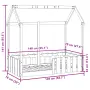 vidaXL Рамка за детско легло къща, 70x140 см, масивна борова дървесина, снимка 9