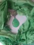 Дамски зелен шал с висулка колие , снимка 4