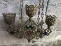 старо възрожденско, тройно кандило, снимка 1