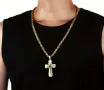 Мъжки синджир с кръст - 18к златно покритие - Неръждаема стомана , снимка 2