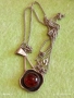Красиво сребърно колие винтидж стил с Висулка Мианмар Кехлибар 37591, снимка 6