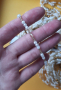 Лот от 60 броя ръчно изработени гривни с изкуствени перли и кристалче Сваровски , снимка 1