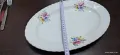 Стар български порцелан плато елипса , снимка 3
