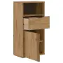 vidaXL Страничен шкаф с чекмедже ODDA 40x24x79cm масивна дървесина бор, снимка 5