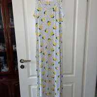 Разкошна дълга елегантна свежа бяла рокля лимони лимон , снимка 4 - Рокли - 41020233