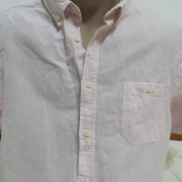 Мъжка риза с къс ръкав от лен PreEnd, снимка 2 - Ризи - 32911553