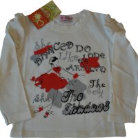 Блузка памук/ликра за момиче, снимка 1 - Детски Блузи и туники - 44491548