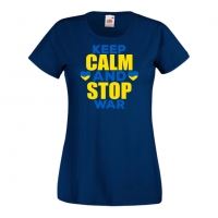 Дамска тениска KEEP CALM AND STOP WAR,подкрепям Укркайна,, снимка 4 - Тениски - 36113966