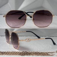 Valentino дамски слънчеви очила Осмоъгълник с верижка синджир, снимка 4 - Слънчеви и диоптрични очила - 41626704