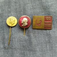 Три съветски бронзови значки - Ленин, снимка 1 - Колекции - 40617358