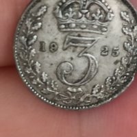3 ленса 1925 г сребро Великобритания , снимка 1 - Нумизматика и бонистика - 41558303