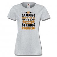 Дамска тениска If Camping Can't Fix It,Изненада,Подарък,Поход,Връх,Хижа, снимка 5 - Тениски - 36373707