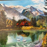 Маслена картина "Лебедово Езеро" №1128, снимка 3 - Картини - 34734427
