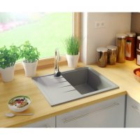 Кухненска мивка от Гранит модел Милано 620 x 500 mm сив, снимка 3 - Други - 35861872