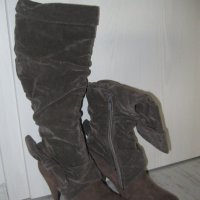 Нови чизми цвят каки , снимка 3 - Дамски ботуши - 41409980