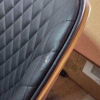 Офис стол кожен дървена облегалка Vinsetto внос от Германия със забележки, снимка 12 - Столове - 41393401