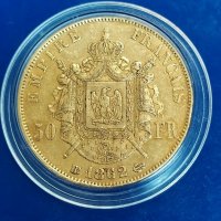 Златна монета 50 франка 1862 г RRR, снимка 2 - Нумизматика и бонистика - 39040345