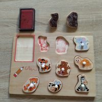 Комплект детски дървени печати за игра (2бр), снимка 2 - Рисуване и оцветяване - 40194484