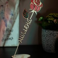 Персонално изработена роза с име и стойка, снимка 3 - Подаръци за жени - 35562479