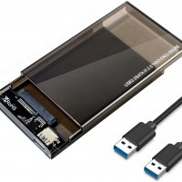 USB 3.0 кутия за 2.5" SATA SSD, HDD, 7 и 9,5 mm, с USB 3.0 кабел , снимка 1 - Други - 35980678