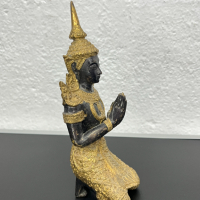 Тайландска бронзова фигура на танцьорка / Буда. №5124, снимка 6 - Колекции - 44511040