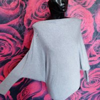 Светло сива зимна нестандартен модел блуза тип прилеп М, снимка 3 - Блузи с дълъг ръкав и пуловери - 38913545