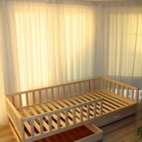 Детско легло Монтесори с решетки прегради МАСИВ, снимка 3 - Мебели за детската стая - 35965593