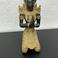 Тайландска бронзова фигура на танцьорка / Буда. №5124, снимка 3 - Колекции - 44511040
