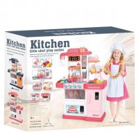 Кухня със светещи котлони, реалистични звуци и течаща вода-38 см Детска играчка сглобяема оборудвана, снимка 3 - Образователни игри - 30862481