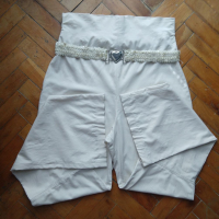 Дамски копринен панталон с висока талия / еластична материя, голям размер , снимка 5 - Панталони - 36302203