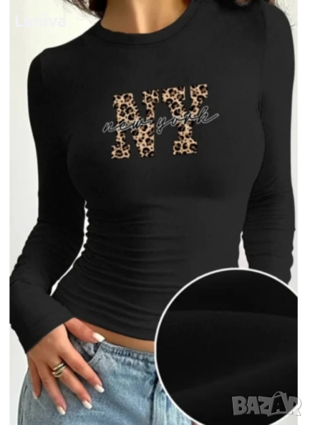 Дамска блуза с принт , снимка 1