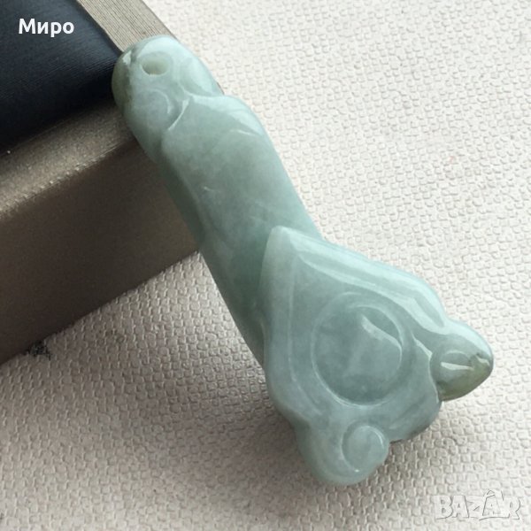 ЕСТЕСТВЕН НЕФРИТ RyYi ВИСУЛКА АМУЛЕТ МЕДАЛЬОН ЗА КЪСМЕТ , снимка 1