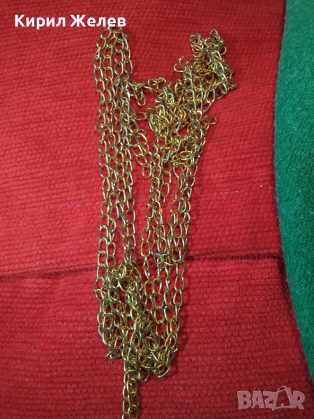 2м. ДЪЛГА ПОЗЛАТЕНА ВЕРИЖКА СИНДЖИРЧЕ от НЕРЪЖДАЕМА СТОМАНА ЗДРАВА ВИНТИДЖ ПЛЕТКА 27874, снимка 1