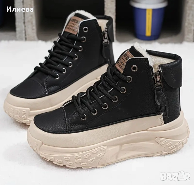 Нови дамски боти на платформа, номер 35, снимка 1