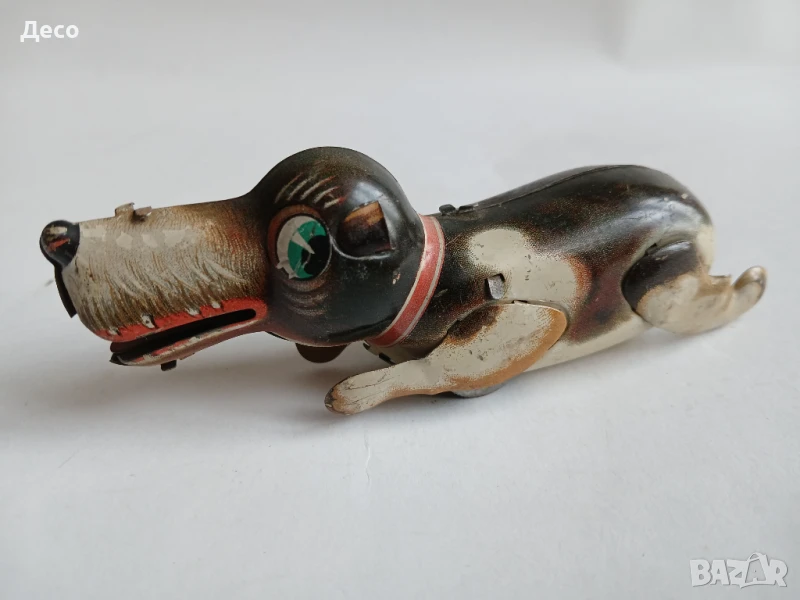 Стара немска ламаринена играчка куче., снимка 1