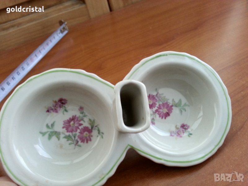 Стар български порцелан солница, снимка 1