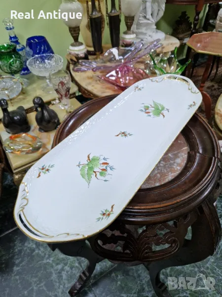 Голямо уникално антикварно колекционерско порцеланово плато Herend , снимка 1