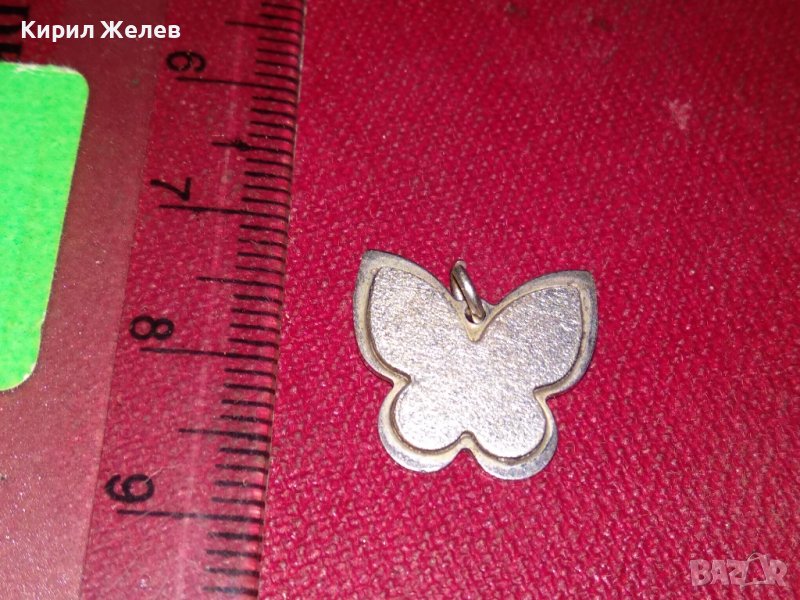 ФИНА ФИГУРАЛНА АРТ СРЕБЪРНА ВИСУЛКА ПЕПЕРУДКА ВИНТИДЖ МЕДАЛЬОН ПЕНДАНТ 19450, снимка 1