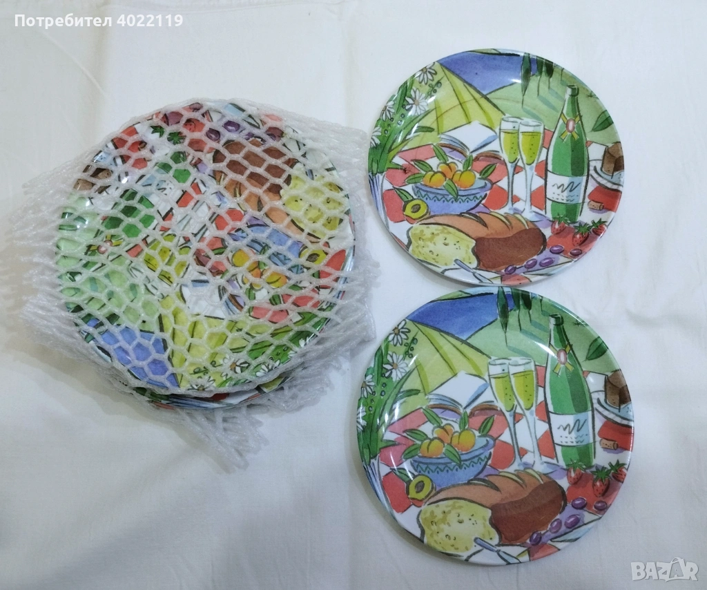 12 броя нови меламинови чинии, внос от Англия, снимка 1