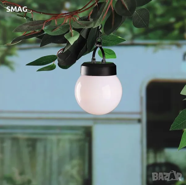 Соларен глобус Висяща бяла лампа 10 см S_1220626, снимка 1