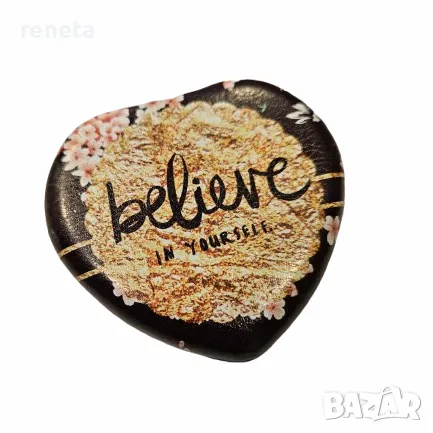 Джобно огледало Сърце, Еко кожа, Многоцветно, снимка 1