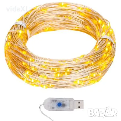 vidaXL LED микро стринг лампички 40 м 400 LED топло бяло 8 функции（SKU:328847）, снимка 1