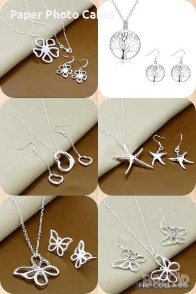 НОВИ!!! Сребърни комплекти - обеци с колие и висулка, 100% сребро, снимка 1