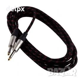 Кабел с оплетка, китара, синтезатор, MONO, 6,3mm JACK(м), 3m, снимка 1