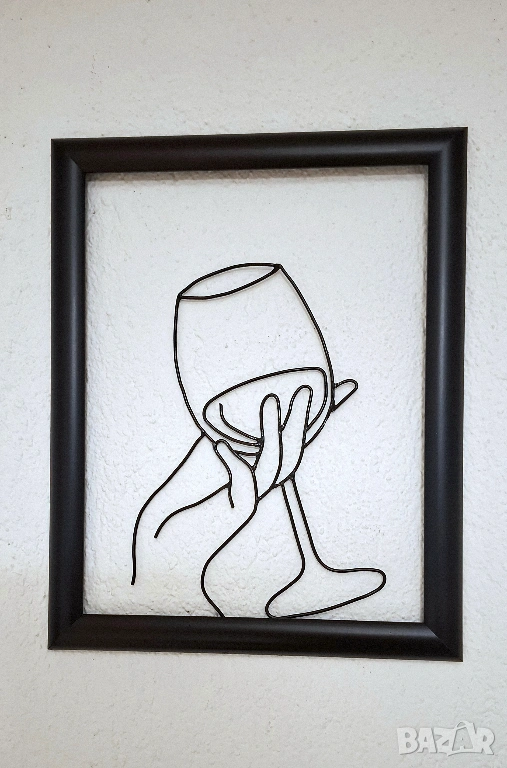 Арт Пано картина с дървена рамка и метален орнамент – Авторска ръчна изработка, снимка 1