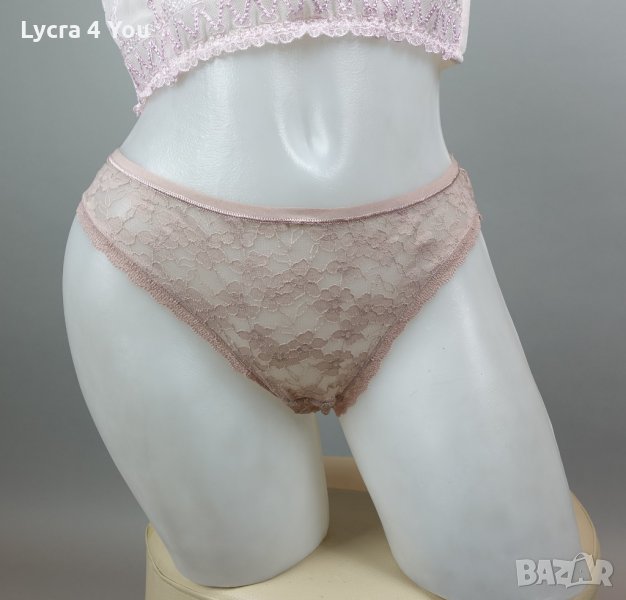Телесни прозрачни бикини с дантела С/М размер, снимка 1