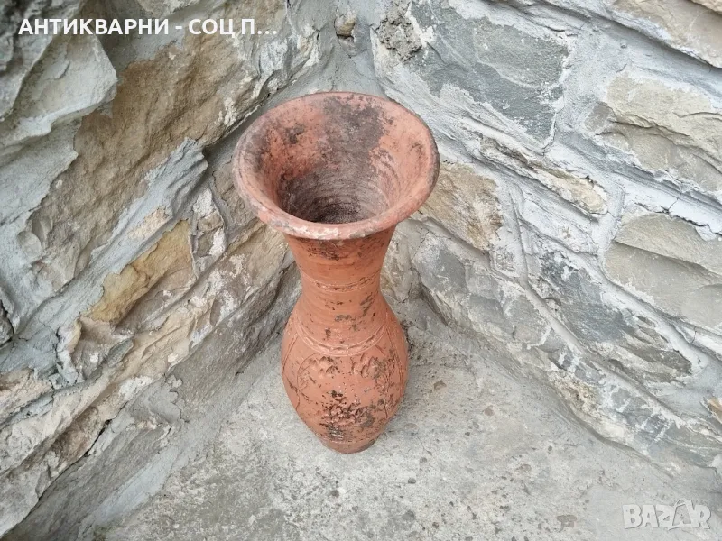 Стара Голяма Глинена Ваза. , снимка 1